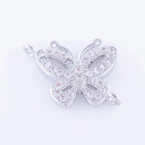 5pcs Zircon Butterfly Charms For Bracelet Handicraft Micro Pave Animal Charms