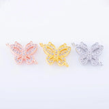 5pcs Zircon Butterfly Charms For Bracelet Handicraft Micro Pave Animal Charms