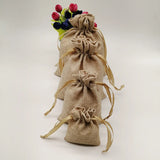 5pcs Silk Ribbon Jute Bag Sack Drawstring Small Jewelry Bags Pouch