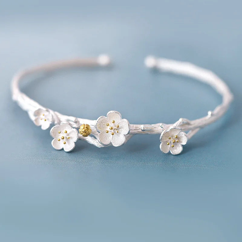 Originality Plum Blossom Open Bracelet Bangle For Women Hand Accessories