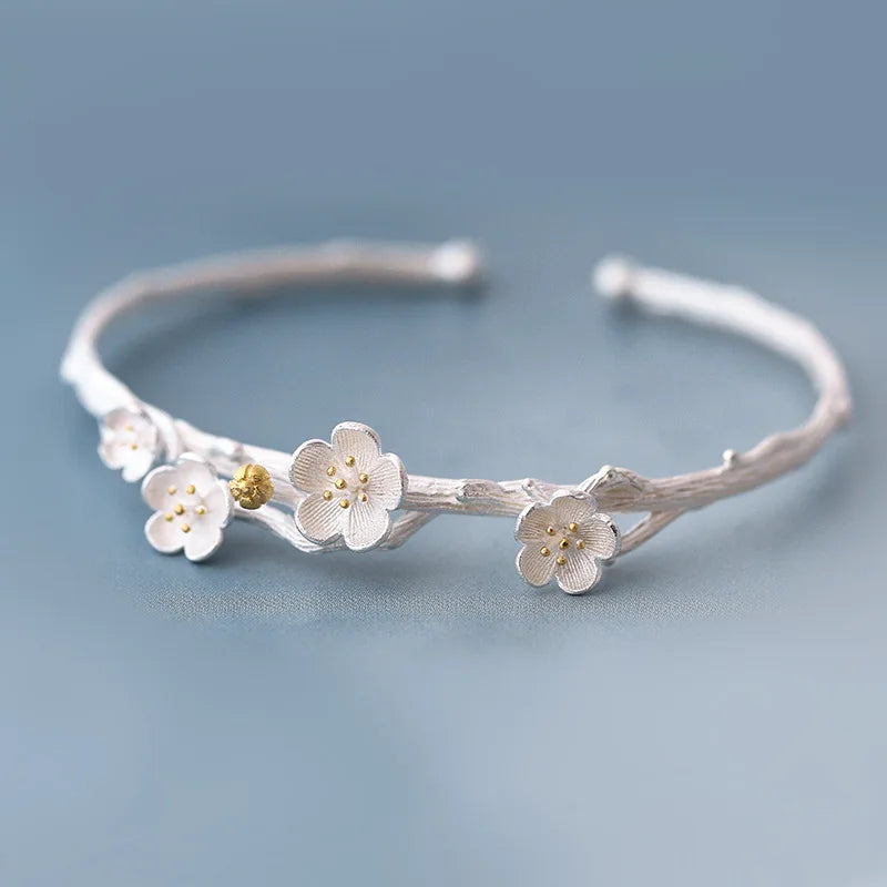 Originality Plum Blossom Open Bracelet Bangle For Women Hand Accessories