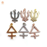 5pcs Gender Symbol CZ Paved Pendant Charms