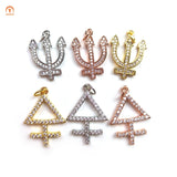 5pcs Gender Symbol CZ Paved Pendant Charms