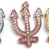 5pcs Gender Symbol CZ Paved Pendant Charms