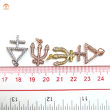 5pcs Gender Symbol CZ Paved Pendant Charms