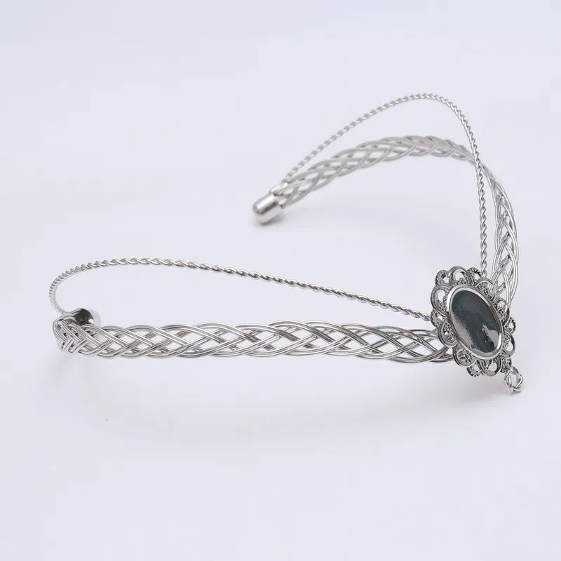 5pcs Silver/Gold Bride Crown Hoop Headband DIY Wedding Jewelry Finding Base