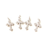 5pcs Small Cross Pendants Gold-Plate Charm Zirconia Jewelry Accessory