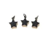 5pcs Micro Zirconia Pave Star Pendant Gold Charm for Jewelry Making