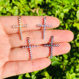 5pcs Cross Charms Clear Rhinestone Jewelry Making Accessory