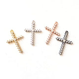5pcs Cross Charms Clear Rhinestone Jewelry Making Accessory