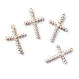 5pcs Cross Charms Clear Rhinestone Jewelry Making Accessory