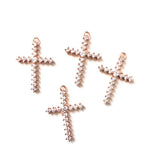 5pcs Cross Charms Clear Rhinestone Jewelry Making Accessory