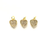 5pcs Small Heart Pendant Clear Zirconia Charm for DIY Jewelry Making