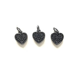 5pcs Small Heart Pendant Clear Zirconia Charm for DIY Jewelry Making