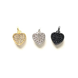 5pcs Small Heart Pendant Clear Zirconia Charm for DIY Jewelry Making