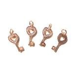 5pcs Small Key Charm for Bracelet Necklace Making Craft Jewelry Bulk