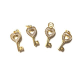 5pcs Small Key Charm for Bracelet Necklace Making Craft Jewelry Bulk