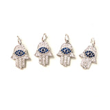 5pcs Evil Eye Hamsa Hand Charm for Bracelet Necklace Making