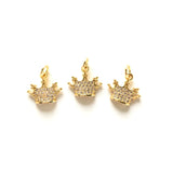 Zirconia Paved Queen Crown Pendant, Bling Charm for Women Jewelry Making