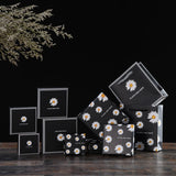 5pcs Small Wrinkle Chrysanthemum Print Paper Jewelry Box Earring Gift Cardboard