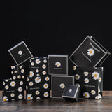 5pcs Small Wrinkle Chrysanthemum Print Paper Jewelry Box Earring Gift Cardboard