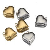 5pcs Stainless Steel Heart Pendants 16x18mm for DIY Necklace Bracelets