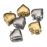 5pcs Stainless Steel Heart Pendants 16x18mm for DIY Necklace Bracelets