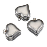 5pcs Stainless Steel Heart Pendants 16x18mm for DIY Necklace Bracelets