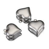 5pcs Stainless Steel Heart Pendants 16x18mm for DIY Necklace Bracelets