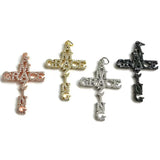 5pcs Zirconia Pave Cross Pendant for Bracelet Necklace