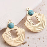 5pcs Stainless Steel Earring Pendants Bohemia Charms Gold-Plate Dangles