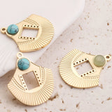 5pcs Stainless Steel Earring Pendants Bohemia Charms Gold-Plate Dangles
