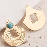 5pcs Stainless Steel Earring Pendants Bohemia Charms Gold-Plate Dangles