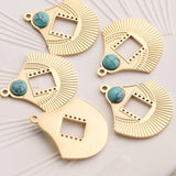 5pcs Stainless Steel Earring Pendants Bohemia Charms Gold-Plate Dangles