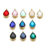 5pcs Stainless Steel 18k Plated Crystal Glass Charms Pendant DIY Jewelry
