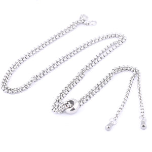 5pcs Stainless Steel Adjustable Necklace Chains 2mm Wide