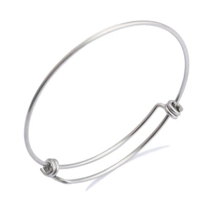 5pcs Stainless Steel Wire Bangle Charm Bracelets DIY