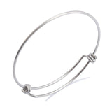 5pcs Stainless Steel Wire Bangle Charm Bracelets DIY