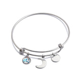 5pcs Stainless Steel Wire Bangle Charm Bracelets DIY