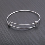 5pcs Stainless Steel Wire Bangle Charm Bracelets DIY