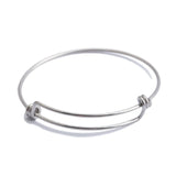 5pcs Stainless Steel Wire Bangle Charm Bracelets DIY