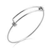 5pcs Stainless Steel Wire Bangle Charm Bracelets DIY