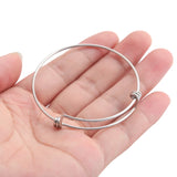 5pcs Stainless Steel Wire Bangle Charm Bracelets DIY
