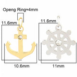 5pcs Stainless Steel Anchor Charms for Jewelry Making DIY