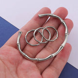 5pcs Stainless Steel Bamboo Joint Bracelet Adjustable Cuff Bangle Gothic Jewelry