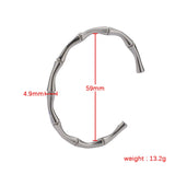 5pcs Stainless Steel Bamboo Joint Bracelet Adjustable Cuff Bangle Gothic Jewelry