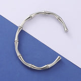 5pcs Stainless Steel Bamboo Joint Bracelet Adjustable Cuff Bangle Gothic Jewelry