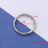 5pcs Stainless Steel Bamboo Joint Bracelet Adjustable Cuff Bangle Gothic Jewelry