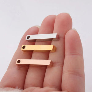 5pcs Stainless Steel Bar Pendant Blank 4x28mm