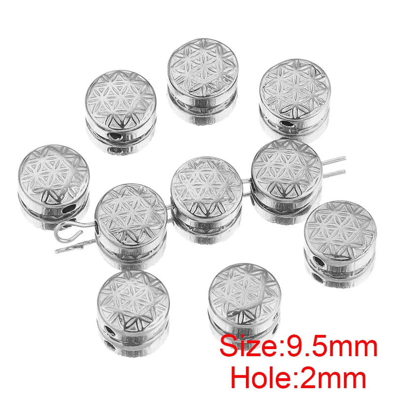 5pcs Stainless Steel Evil Eye Spacer Beads for Jewelry Making